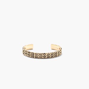 Aged Gold Marc Jacobs Monogram Engraved Bracelet | 15XCYNGTZ