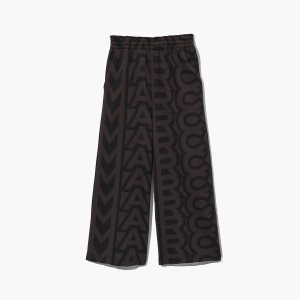 Black/Charcoal Marc Jacobs Monogram Oversized Sweatpants | 19AMRVTJO