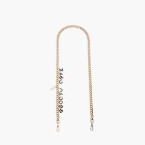 Black/Gold Marc Jacobs Charm Chain Crossbody Strap | 98QVPZXIF