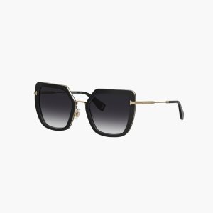 Black/Gold Marc Jacobs Icon Oversized Butterfly Sunglasses | 67ULZHQPY