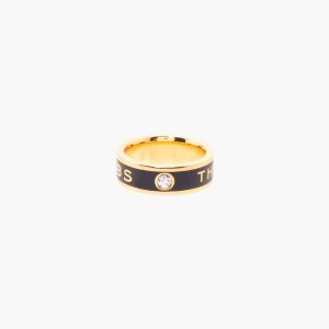 Black/Gold Marc Jacobs Medallion Ring | 01LDNXKYM