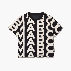 Black/Ivory Marc Jacobs Monogram Baby Tee | 61IXEWKVL