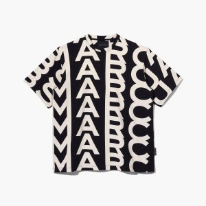 Black/Ivory Marc Jacobs Monogram Big Tee | 47HWEDNIM