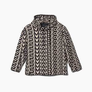 Black/Ivory Marc Jacobs Monogram Oversized Hoodie | 19BNPTGSU