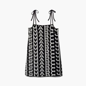 Black/Ivory Marc Jacobs Monogram Terry Apron Dress | 06FJSMWCI