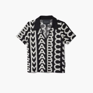 Black/Ivory Marc Jacobs Monogram Terry Polo | 82FZUPTMQ