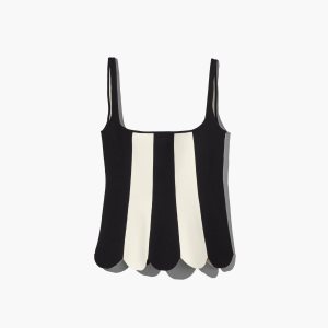 Black/Ivory Marc Jacobs Scuba Stripe Top | 75PYMCKJN