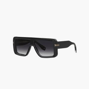 Black Marc Jacobs Icon Rectangular Sunglasses | 48FPBRLTG