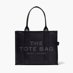 Black Marc Jacobs Leather Large Tote Bag | 60OQLGXDF