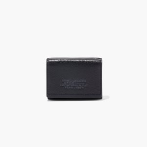 Black Marc Jacobs Leather Medium Trifold Wallet | 80HFWIJLV