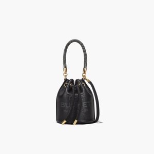 Black Marc Jacobs Leather Micro Bucket Bag | 30NUKTRFA