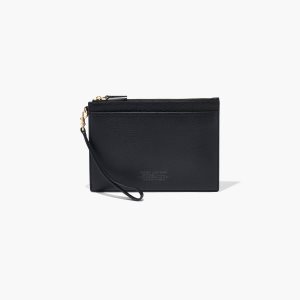 Black Marc Jacobs Leather Small Wristlet | 52RASDYQI