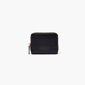 Black Marc Jacobs Leather Zip Around Wallet | 87WQFZRCP