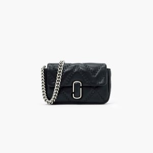 Black Marc Jacobs Quilted Leather J Marc Mini Bag | 36RSIKQFJ