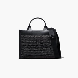 Black Marc Jacobs Woven DTM Medium Tote Bag | 89GXWBDAP