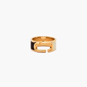 Black Multi/Gold Marc Jacobs J Marc Colorblock Ring | 98DCSUZHI
