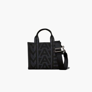 Black Multi Marc Jacobs Outline Monogram Mini Tote Bag | 03OVYSZFW