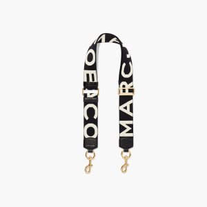 Black/White Marc Jacobs Logo Webbing Strap | 67DNYGRSC