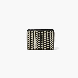 Black/White Marc Jacobs Monogram Mini Compact Wallet | 23QMPRJAL