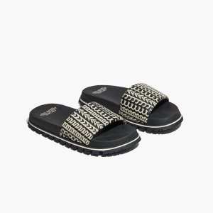 Black/White Marc Jacobs Monogram Slide | 51FXKBAGM