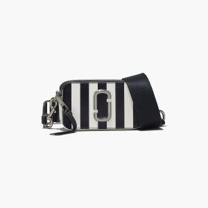 Black/White Marc Jacobs Striped Snapshot | 10FXDCSLK