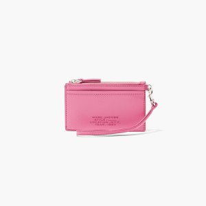 Candy Pink Marc Jacobs Leather Top Zip Wristlet | 40SYVBFUL
