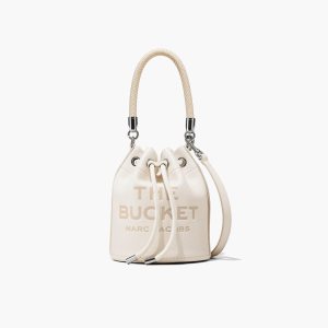 Cotton/Silver Marc Jacobs Leather Bucket Bag | 75AHNLBJD