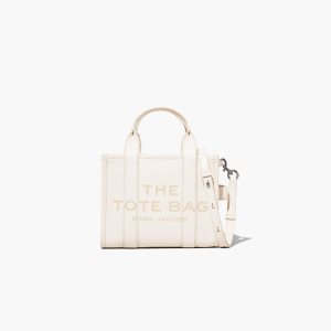 Cotton/Silver Marc Jacobs Leather Mini Tote Bag | 75ISXOMGZ