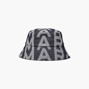 Denim Blue Marc Jacobs Monogram Denim Bucket Hat | 97EDQRWCJ