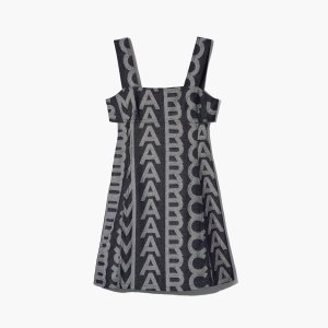 Denim Blue Marc Jacobs Monogram Denim Cutout Dress | 87XUWTEHI