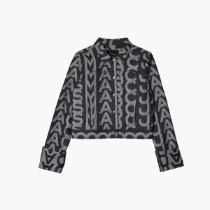 Denim Blue Marc Jacobs Monogram Denim Jacket | 40HRFDPOJ