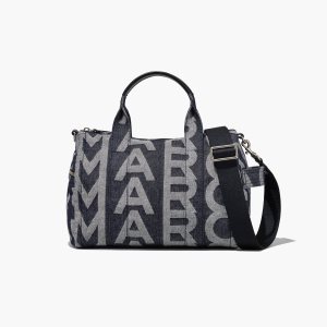 Denim Blue Marc Jacobs Monogram Medium Denim Duffle Bag | 12QYPHDXN