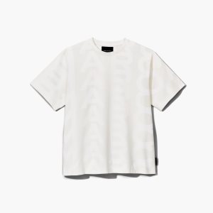 Eggshell/Optic White Marc Jacobs Monogram Big Tee | 40HGTCYFB