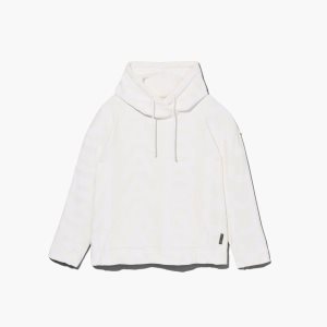Eggshell/Optic White Marc Jacobs Monogram Oversized Hoodie | 90ZRNXHDS