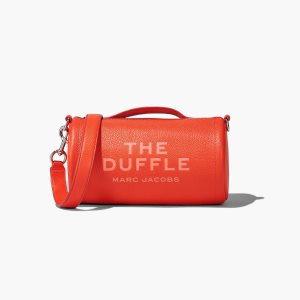 Electric Orange Marc Jacobs Leather Duffle Bag | 69FPYALNH