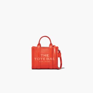 Electric Orange Marc Jacobs Leather Micro Tote Bag | 25HUKIAEX