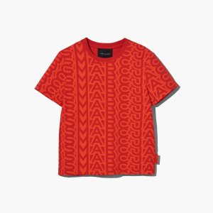 Electric Orange/True Red Marc Jacobs Monogram Baby Tee | 02QMCOSAT