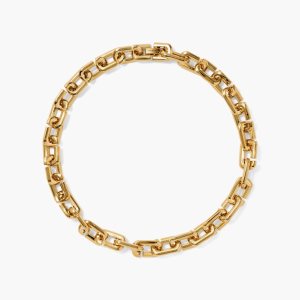 Gold Marc Jacobs J Marc Chain Link Necklace | 85KHWLCIP