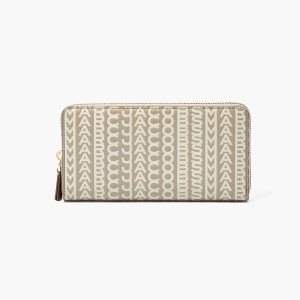 Khaki Marc Jacobs Monogram Continental Wallet | 43YXGIZKS