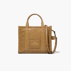 Light Brown Marc Jacobs Shiny Crinkle Medium Tote Bag | 64PAZLBTG