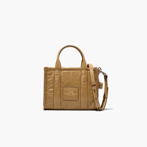 Light Brown Marc Jacobs Shiny Crinkle Mini Tote | 09BDTXWEY