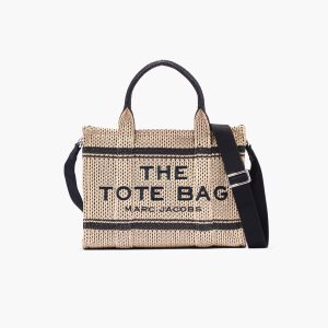 Natural Marc Jacobs Straw Jacquard Medium Tote Bag | 95WUBGYDK
