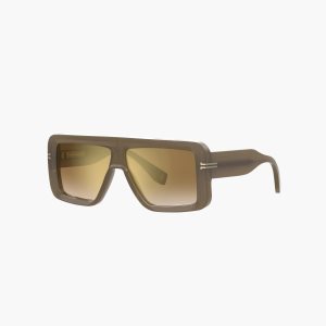 Olive Marc Jacobs Icon Rectangular Sunglasses | 43GBKEJLZ