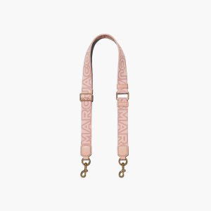 Rose Multi Marc Jacobs Thin Outline Logo Webbing Strap | 60WCZULFR
