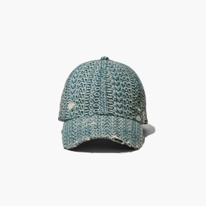 Sun Faded Denim Marc Jacobs Washed Monogram Denim Baseball Cap | 20IQPVZXB