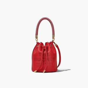 True Red Marc Jacobs Leather Bucket Bag | 27DJKPLIZ