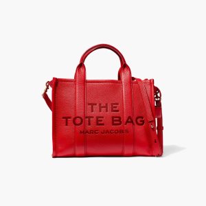 True Red Marc Jacobs Leather Medium Tote Bag | 09ZDFQXEG
