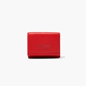 True Red Marc Jacobs Leather Medium Trifold Wallet | 84YUOPMAL