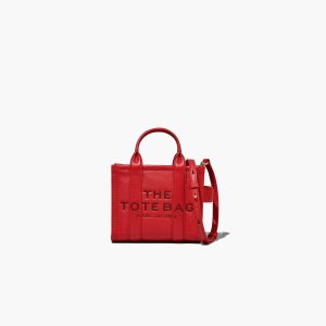 True Red Marc Jacobs Leather Micro Tote Bag | 24ZMGWFAR