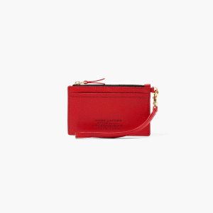True Red Marc Jacobs Leather Top Zip Wristlet | 45YQPLXCA